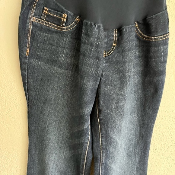 INDIGO Blue Maternity Woman Blue Straight Leg Pockets Jeans, Size Small - Picture 3 of 5